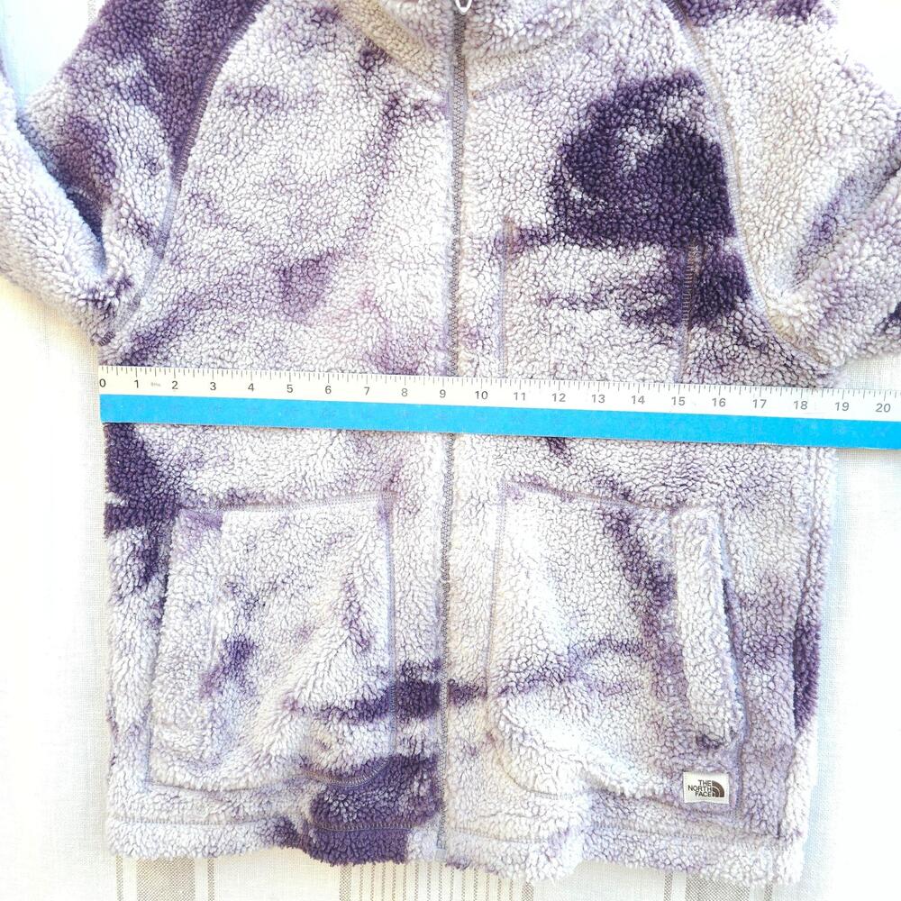 The North Face Ridge Jacket Womens XS Purple Sherpa Hooded Tie Dye Fleece Teddy - Picture 6 of 14
